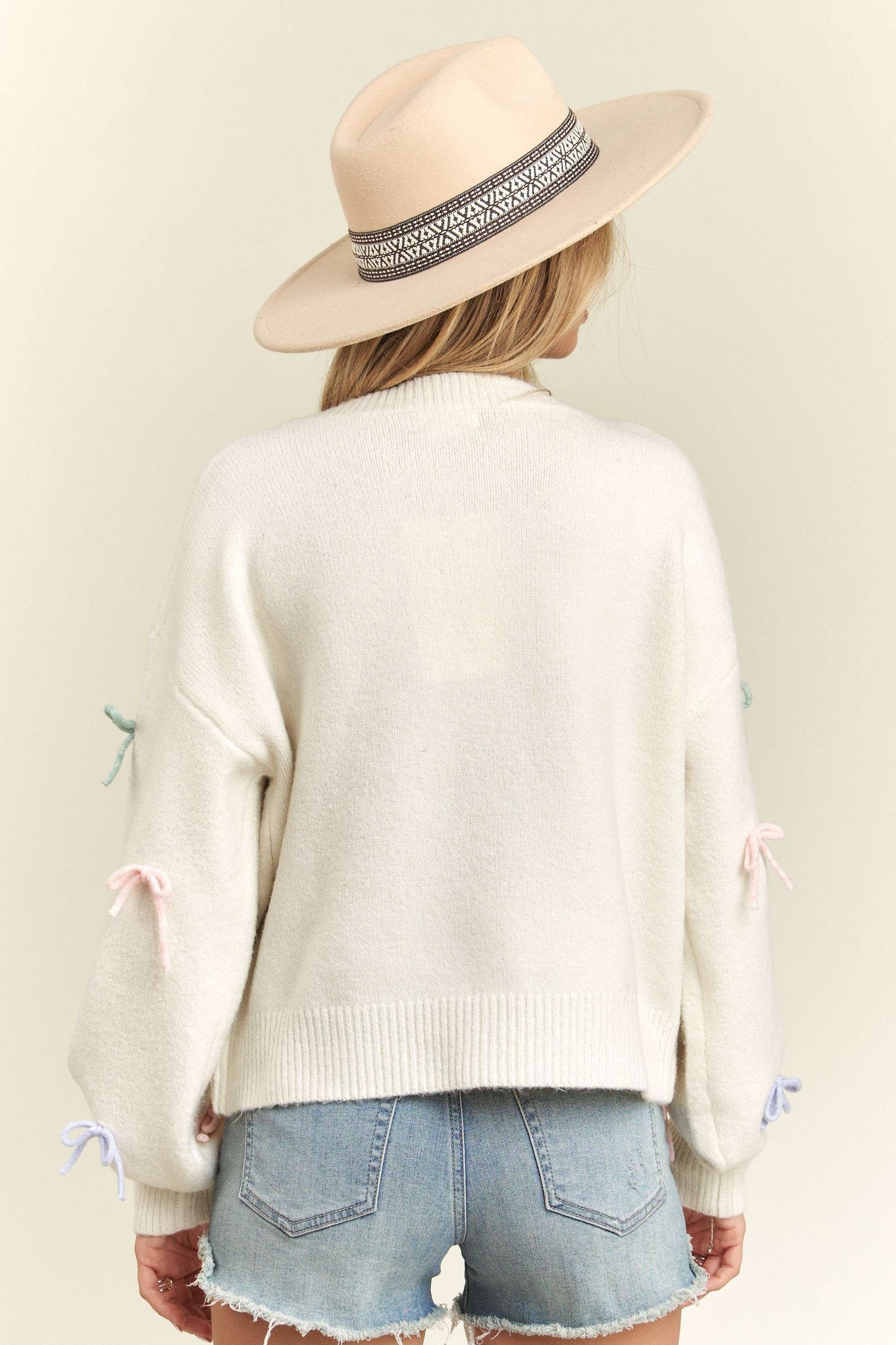 Off White Cutesy Bow Sweater