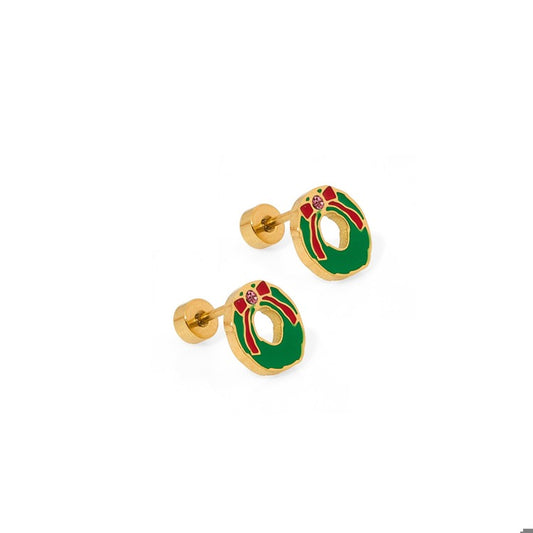 LINNY CO Screwback Stud Earrings - Leighton Wreath