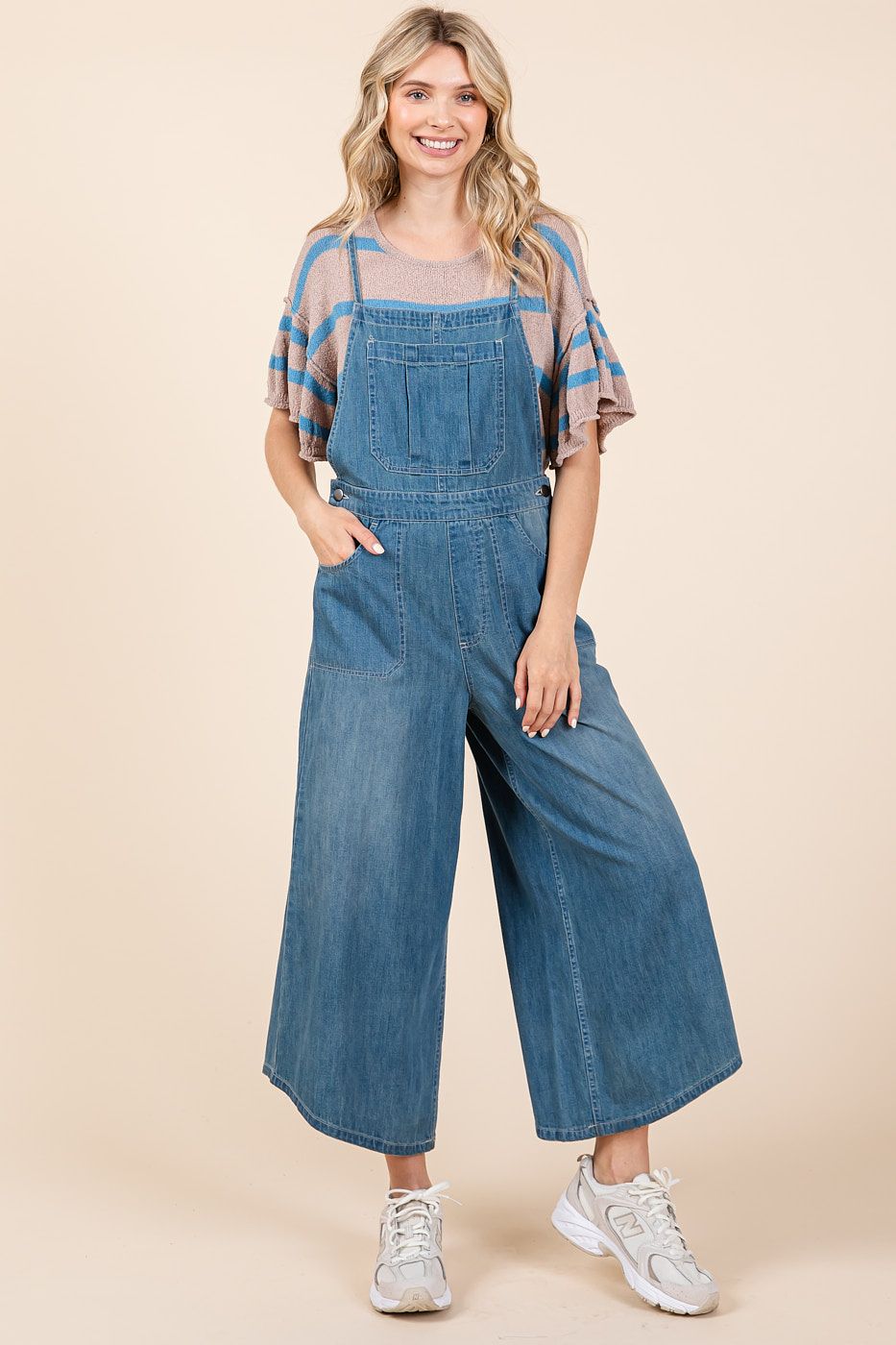 Light Denim Adjustable Tie Overalls