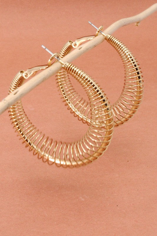 Spiral Coil Wire Hoop Earrings